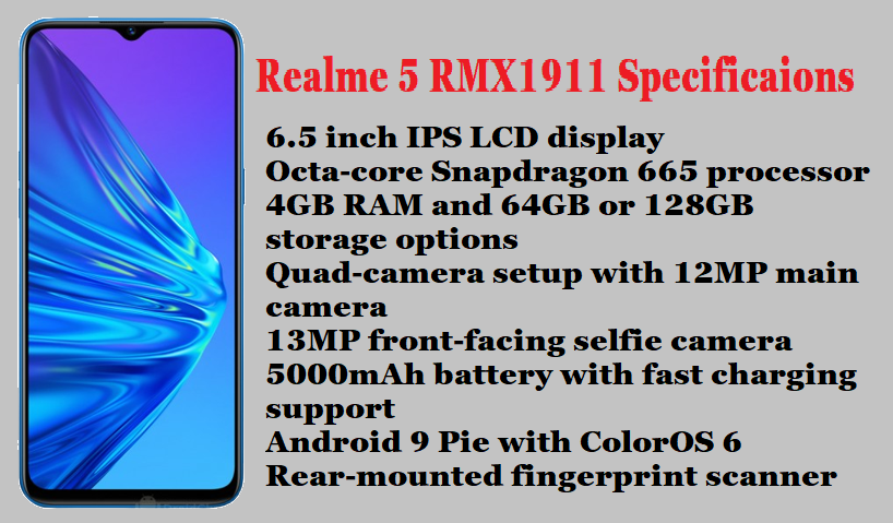 Realme 5 RMX1911 Specificaions