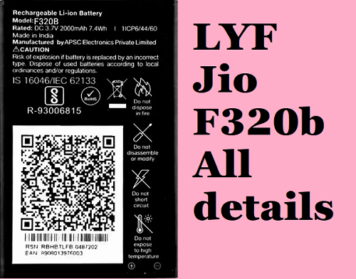 jio f320b battery info